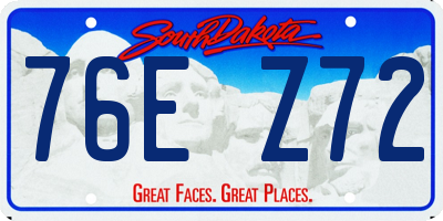 SD license plate 76EZ72