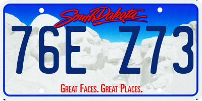 SD license plate 76EZ73
