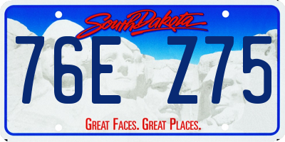 SD license plate 76EZ75