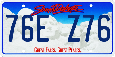 SD license plate 76EZ76