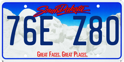 SD license plate 76EZ80