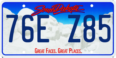 SD license plate 76EZ85