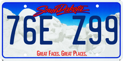 SD license plate 76EZ99