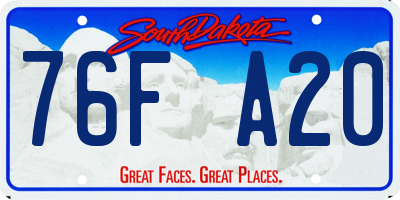 SD license plate 76FA20