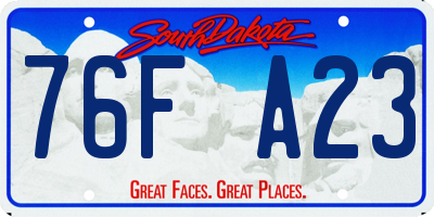 SD license plate 76FA23