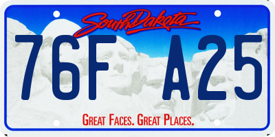 SD license plate 76FA25