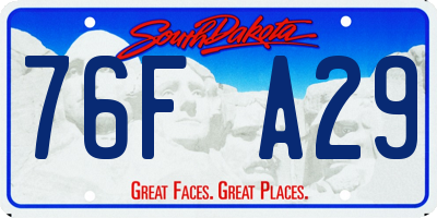 SD license plate 76FA29
