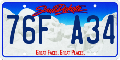 SD license plate 76FA34