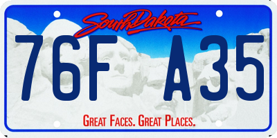SD license plate 76FA35