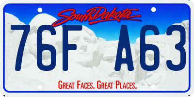 SD license plate 76FA63