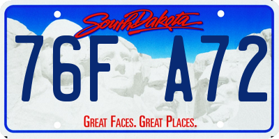 SD license plate 76FA72