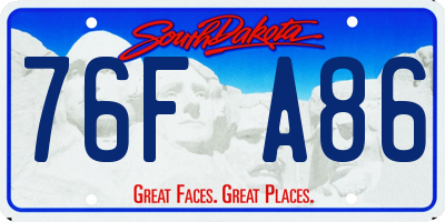 SD license plate 76FA86