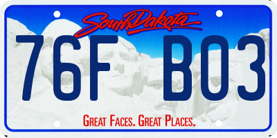 SD license plate 76FB03