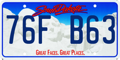 SD license plate 76FB63