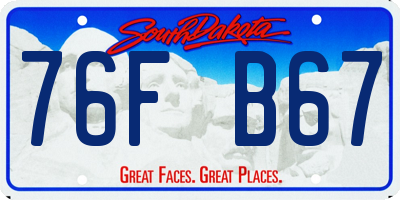 SD license plate 76FB67
