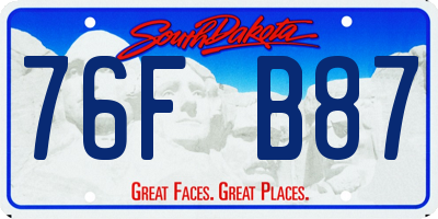 SD license plate 76FB87
