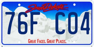 SD license plate 76FC04