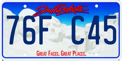 SD license plate 76FC45