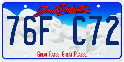 SD license plate 76FC72