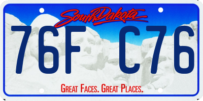 SD license plate 76FC76