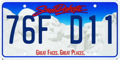SD license plate 76FD11