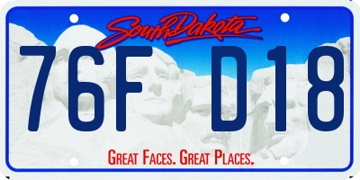 SD license plate 76FD18