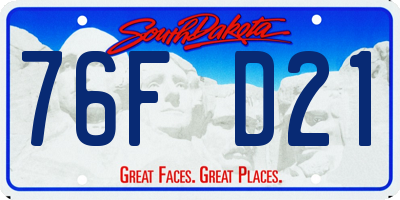 SD license plate 76FD21
