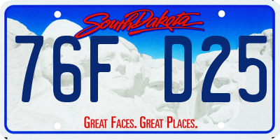 SD license plate 76FD25