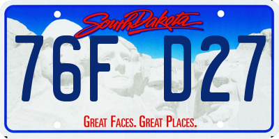 SD license plate 76FD27