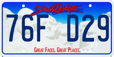 SD license plate 76FD29