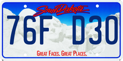 SD license plate 76FD30
