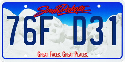 SD license plate 76FD31