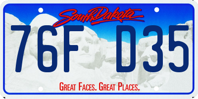 SD license plate 76FD35