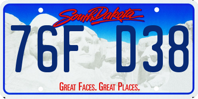 SD license plate 76FD38