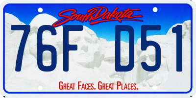 SD license plate 76FD51