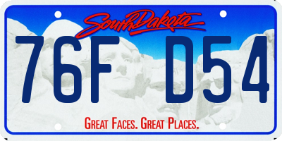SD license plate 76FD54