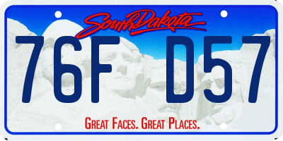 SD license plate 76FD57