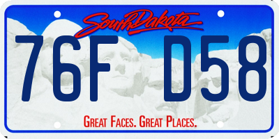 SD license plate 76FD58