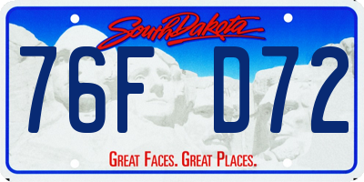 SD license plate 76FD72