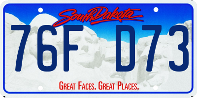 SD license plate 76FD73