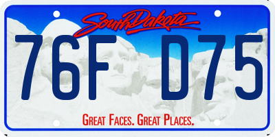 SD license plate 76FD75