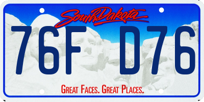 SD license plate 76FD76