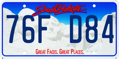 SD license plate 76FD84