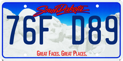 SD license plate 76FD89