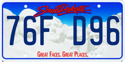 SD license plate 76FD96