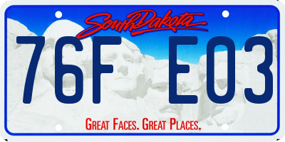 SD license plate 76FE03