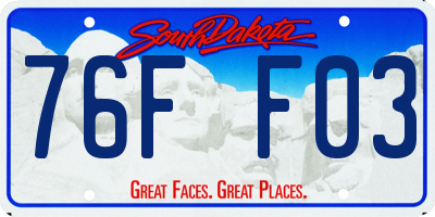 SD license plate 76FF03