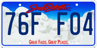 SD license plate 76FF04