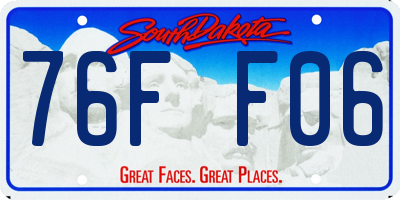 SD license plate 76FF06
