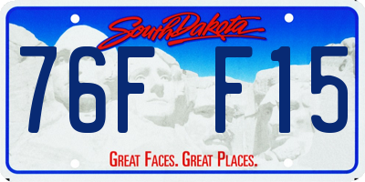SD license plate 76FF15